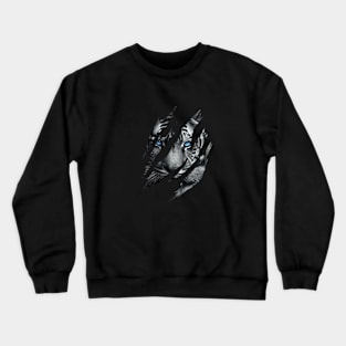 Cat Eye of the Fearless Tiger Silhouette Crewneck Sweatshirt